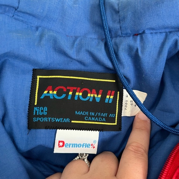 Vintage Action II Windbreaker Sports Jacket Dermoflex Material Made In Canada 42 - Picture 3 of 7